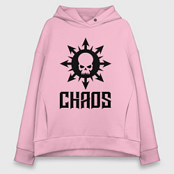 Толстовка оверсайз женская Эмблема Хаоса с черепом, цвет: светло-розовый