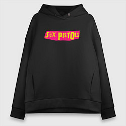 Толстовка оверсайз женская Sex Pistols Yellow-Pink Logo, цвет: черный