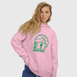 Толстовка оверсайз женская Boston - Basketball, цвет: светло-розовый — фото 2