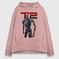 Толстовка оверсайз женская Terminator 2 - T800, цвет: пыльно-розовый