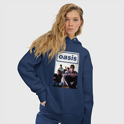 Толстовка оверсайз женская Рок-группа OASIS, цвет: тёмно-синий — фото 2