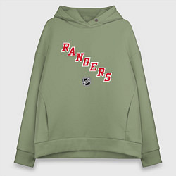 Толстовка оверсайз женская New York Rangers NHL, цвет: авокадо