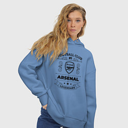 Толстовка оверсайз женская Arsenal: Football Club Number 1 Legendary, цвет: мягкое небо — фото 2