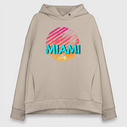 Толстовка оверсайз женская Майами Флорида, цвет: миндальный