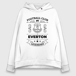 Толстовка оверсайз женская Everton: Football Club Number 1 Legendary, цвет: белый