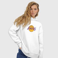 Толстовка оверсайз женская Лос-Анджелес Лейкерс NBA, цвет: белый — фото 2