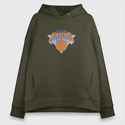 Толстовка оверсайз женская Нью-Йорк Никс NBA, цвет: хаки