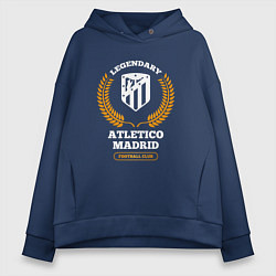 Женское худи оверсайз Лого Atletico Madrid и надпись Legendary Football