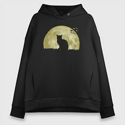 Женское худи оверсайз Night Kitty