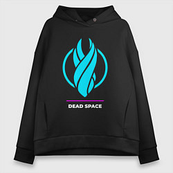 Толстовка оверсайз женская Символ Dead Space в неоновых цветах, цвет: черный