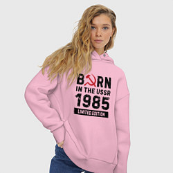 Толстовка оверсайз женская Born In The USSR 1985 Limited Edition, цвет: светло-розовый — фото 2