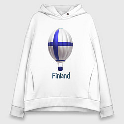 Женское худи оверсайз 3d aerostat Finland flag