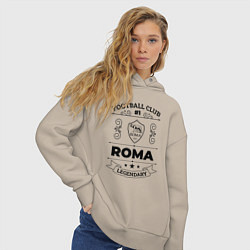 Толстовка оверсайз женская Roma: Football Club Number 1 Legendary, цвет: миндальный — фото 2