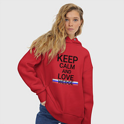 Толстовка оверсайз женская Keep calm Wedge Клин, цвет: красный — фото 2