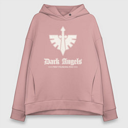 Толстовка оверсайз женская Темные ангелы лого винтаж, цвет: пыльно-розовый