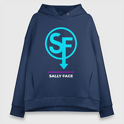 Женское худи оверсайз Символ Sally Face в неоновых цветах