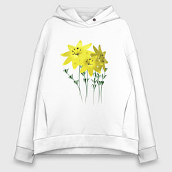 Женское худи оверсайз Flowers yellow