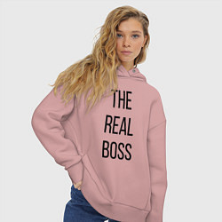 Толстовка оверсайз женская The real boss!, цвет: пыльно-розовый — фото 2