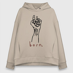 Женское худи оверсайз Half life - born