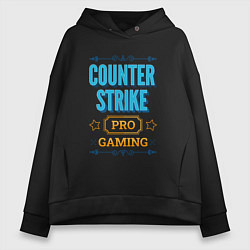 Толстовка оверсайз женская Игра Counter Strike PRO Gaming, цвет: черный