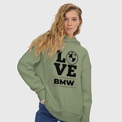 Толстовка оверсайз женская BMW love classic, цвет: авокадо — фото 2