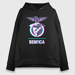 Женское худи оверсайз Benfica FC в стиле glitch