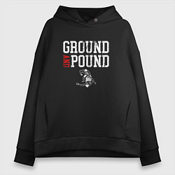 Женское худи оверсайз Ground And Pound Добивание ММА