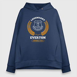 Женское худи оверсайз Лого Everton и надпись legendary football club