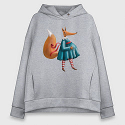 Женское худи оверсайз Беременная лисица