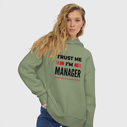 Толстовка оверсайз женская Trust me - Im manager, цвет: авокадо — фото 2