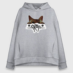 Толстовка оверсайз женская Stray: Кот, цвет: меланж