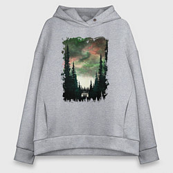 Толстовка оверсайз женская Лес кругом, цвет: меланж