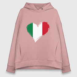 Толстовка оверсайз женская Сердце - Италия, цвет: пыльно-розовый