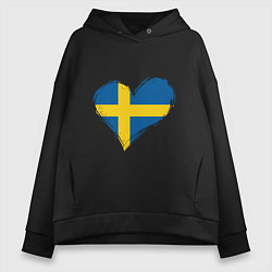 Женское худи оверсайз Сердце - Швеция