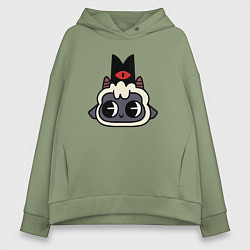 Толстовка оверсайз женская Милая овечка- Cult of the lamb, цвет: авокадо