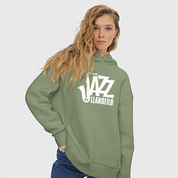 Толстовка оверсайз женская Jazz - саксофон, цвет: авокадо — фото 2
