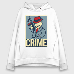 Толстовка оверсайз женская Vault crime boy, цвет: белый