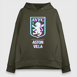 Женское худи оверсайз Aston Villa FC в стиле glitch