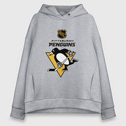 Женское худи оверсайз Питтсбург Пингвинз НХЛ логотип