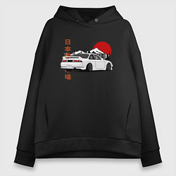 Толстовка оверсайз женская Nissan Silvia S14 Sr20 Japan Car, цвет: черный