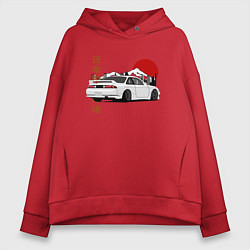 Толстовка оверсайз женская Nissan Silvia S14 Sr20 Japan Car, цвет: красный