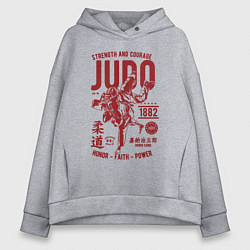 Толстовка оверсайз женская Дзюдо единоборства, цвет: меланж