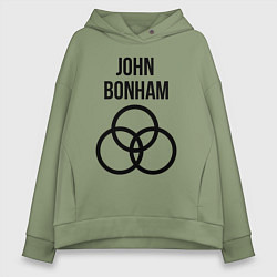 Женское худи оверсайз John Bonham - Led Zeppelin - legend