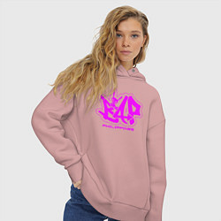 Толстовка оверсайз женская Эмблема группы bap, цвет: пыльно-розовый — фото 2