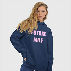 Толстовка оверсайз женская Future milf, цвет: тёмно-синий — фото 2