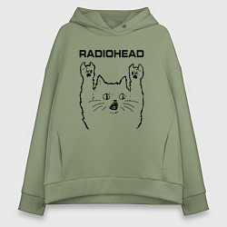 Женское худи оверсайз Radiohead - rock cat