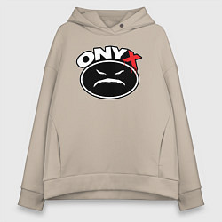 Женское худи оверсайз Onyx - black logo