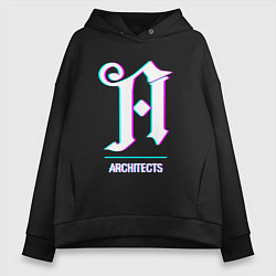 Толстовка оверсайз женская Architects glitch rock, цвет: черный