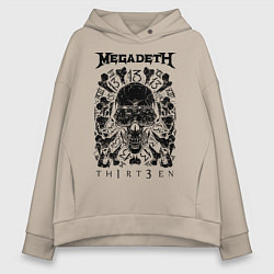 Толстовка оверсайз женская Megadeth Thirteen, цвет: миндальный