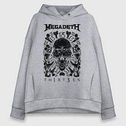 Толстовка оверсайз женская Megadeth Thirteen, цвет: меланж